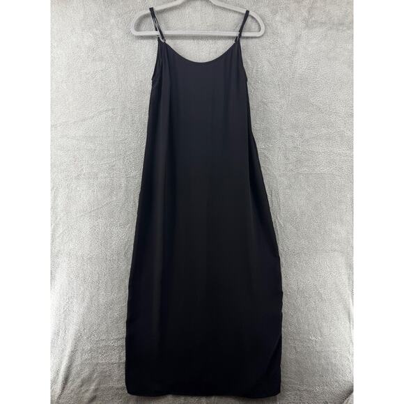 J Crew Dress Womens M Black Slip Maxi Length Adjustable Straps Semi Sheer - Picture 1 of 16